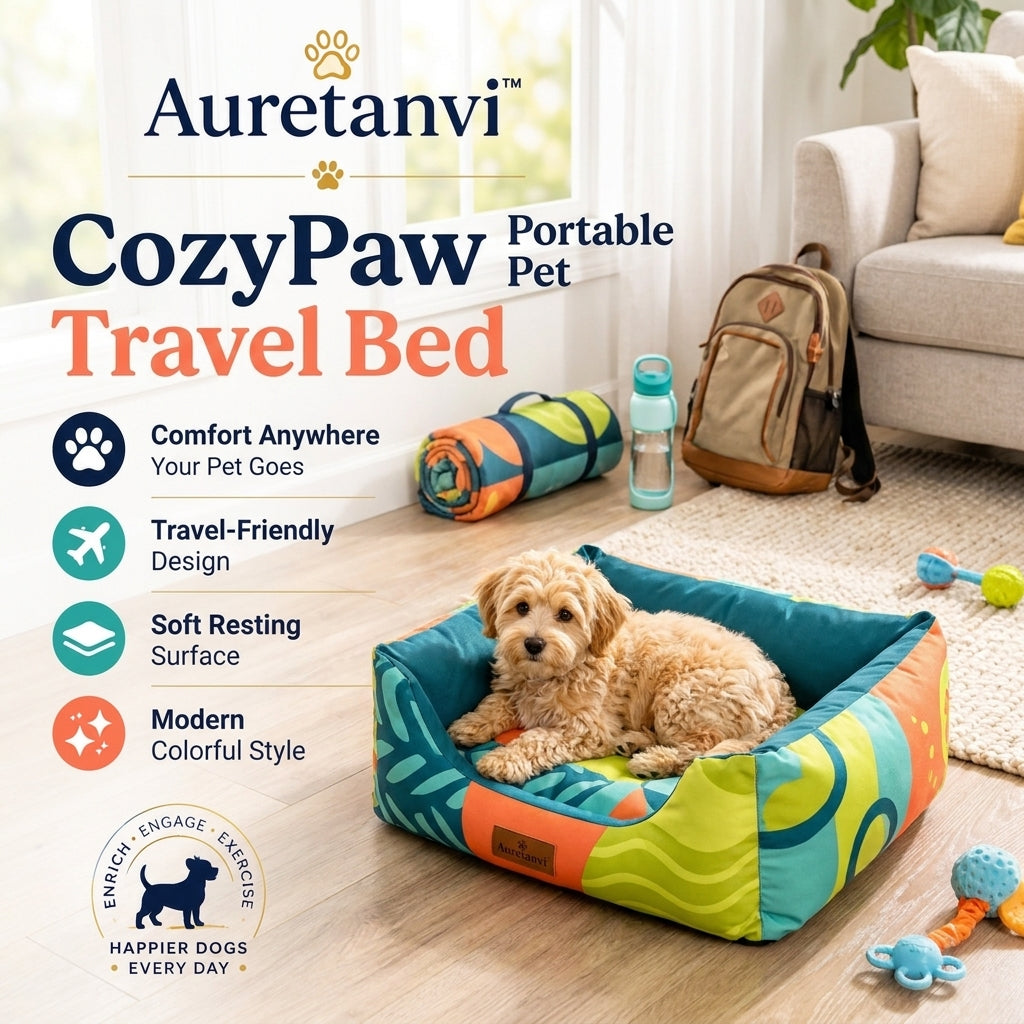 Auretanvi™ CozyPaw Portable Pet Travel Bed